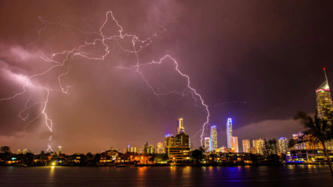 Storm over a city
